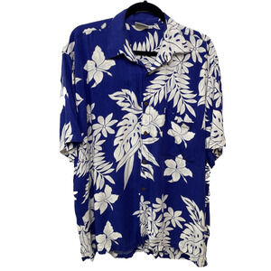 T.O. Hawaiian Designs Shirt Men's Size XL Floral Pattern‎ Comfy Aloha Camp Luau